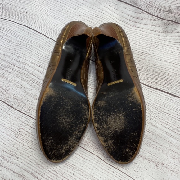 COLE HAAN GENEVIEVE TOE PUMP Muted Metallic Gold 3” Heels 0.5” Platform size 9 main image 3